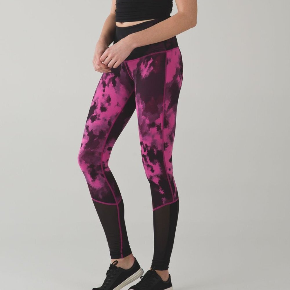 lululemon athletica Pink & Black Tie-Dye Leggings